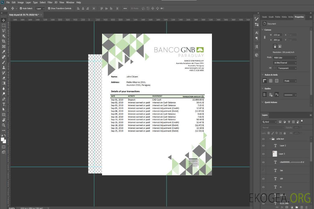 Paraguay Banco Continental S.A.E.C.A. relevé bancaire - template Paraguay Banco Continental S.A.E.C.A. relevé bancaire - template